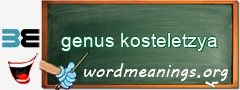 WordMeaning blackboard for genus kosteletzya